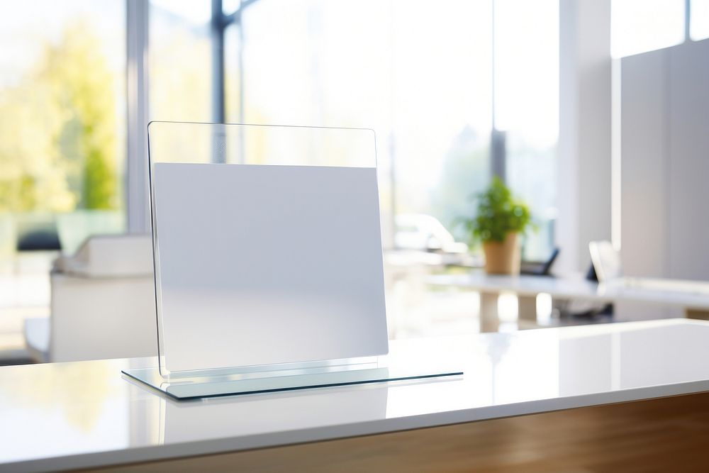 Blank brochure computer window table. AI generated Image by rawpixel.