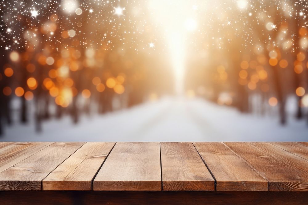 Empty wooden table backgrounds sunlight outdoors. AI generated Image by rawpixel.