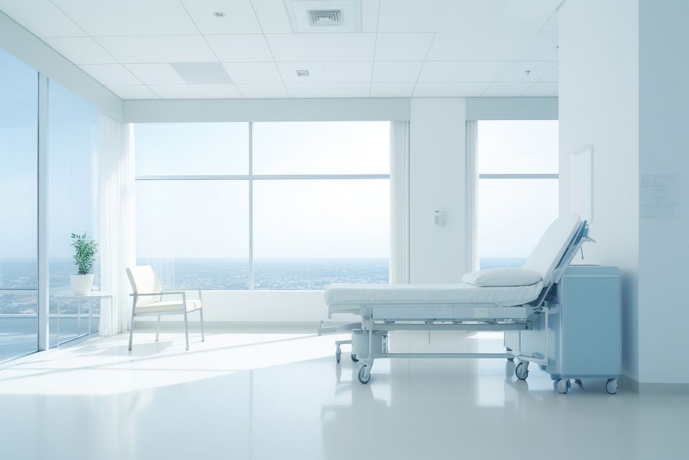 Hospital interior architecture furniture stretcher. AI generated Image by rawpixel.