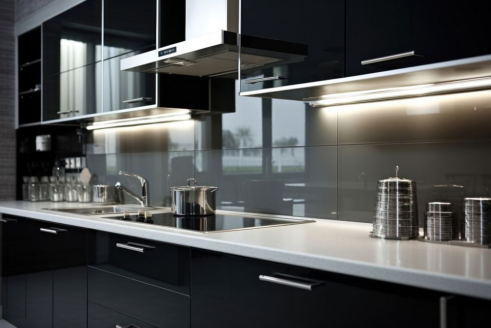 Modern kitchen cabinet black sink. AI generated Image by rawpixel.