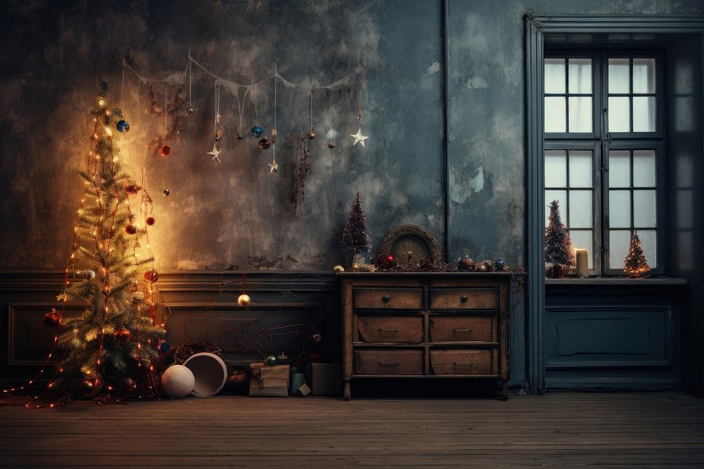 Old room christmas decoration light. AI generated Image by rawpixel.