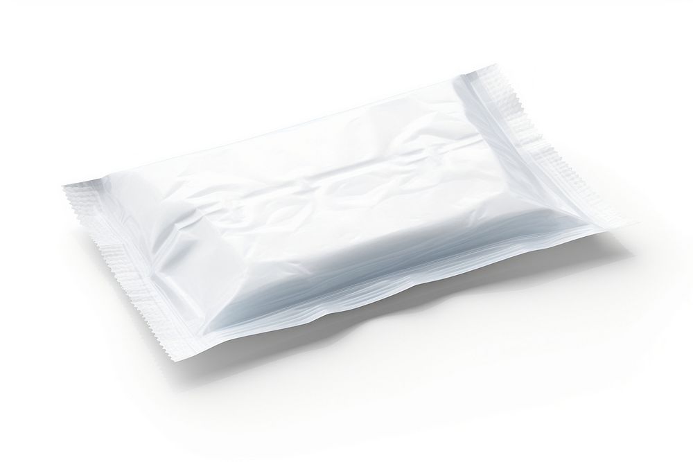 Wet wipes pack plastic white white background. AI generated Image by rawpixel.