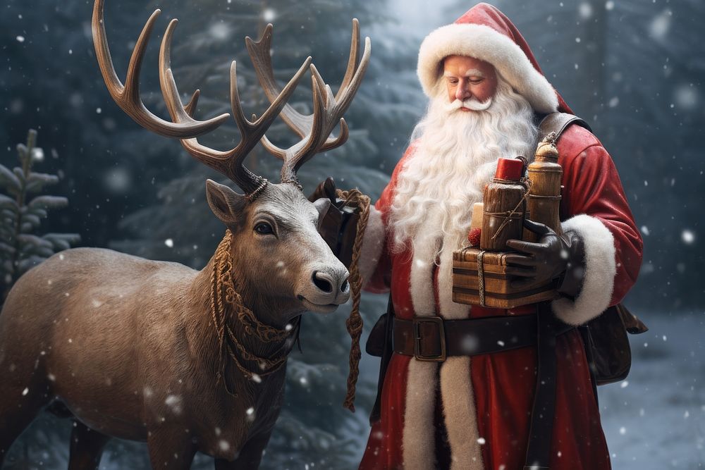 Santa christmas mammal animal. AI generated Image by rawpixel.