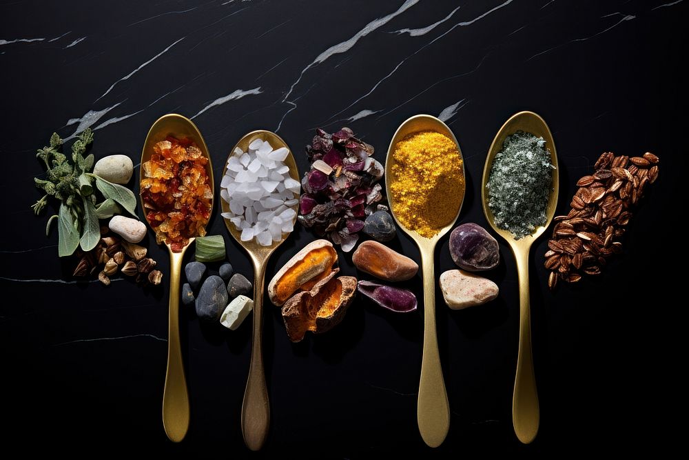 Spoon spice food arrangement. AI generated Image by rawpixel.