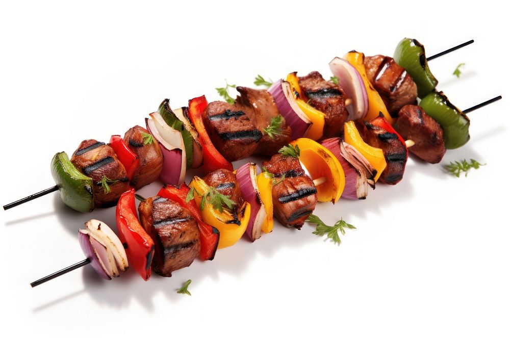 BBQ skewer vegetable grilling meat. AI generated Image by rawpixel.