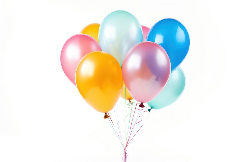 Birthday balloons white background anniversary celebration. AI generated Image by rawpixel.