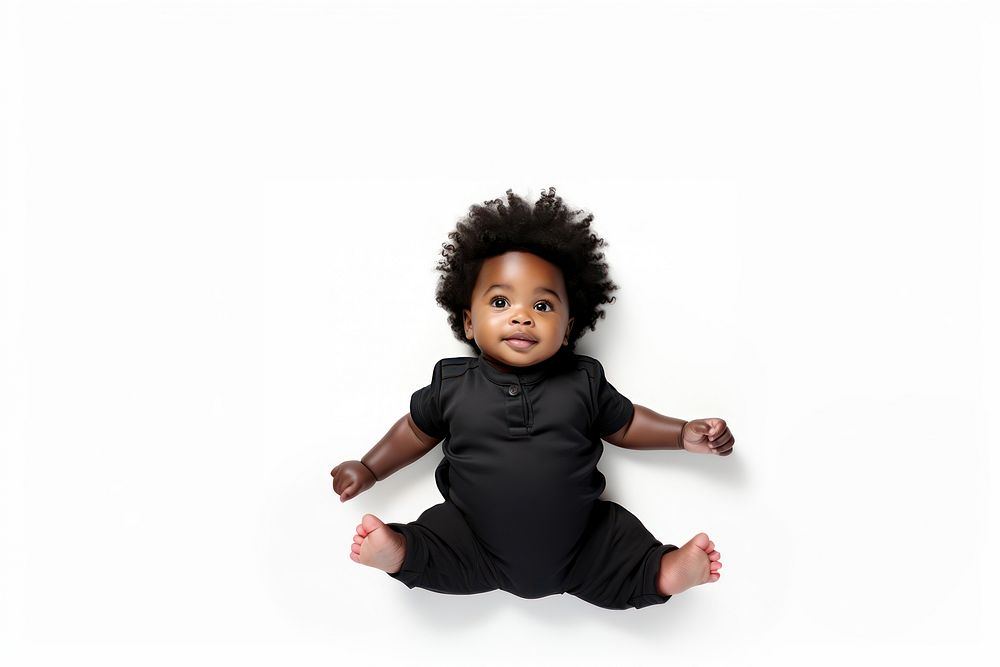 Black baby portrait sitting photo. AI generated Image by rawpixel.