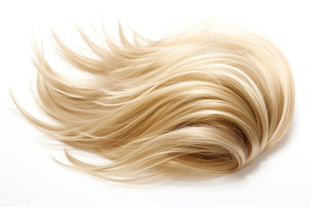 Blond hair piece white background hairstyle eyelash. AI generated Image by rawpixel.