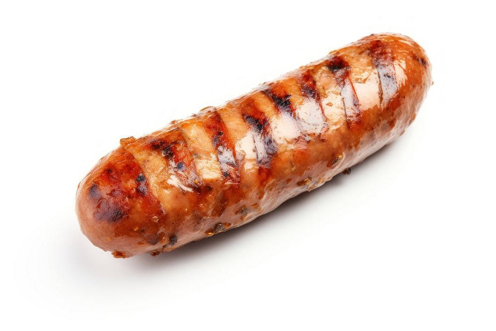 Braised bratwurst meat food white background. AI generated Image by rawpixel.