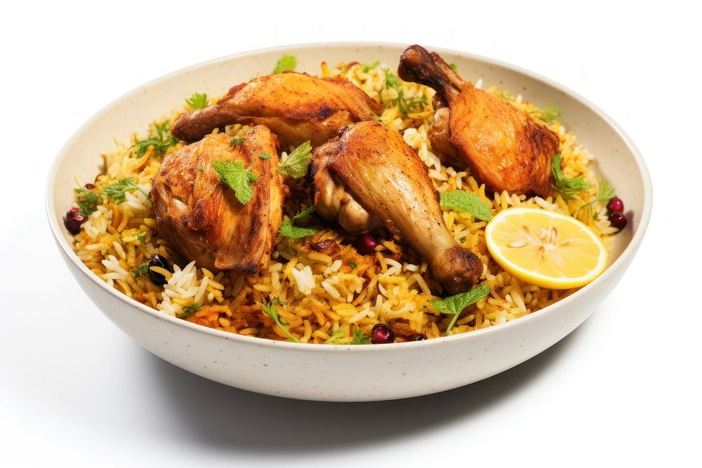 Chicken biryani food meat meal. AI generated Image by rawpixel.