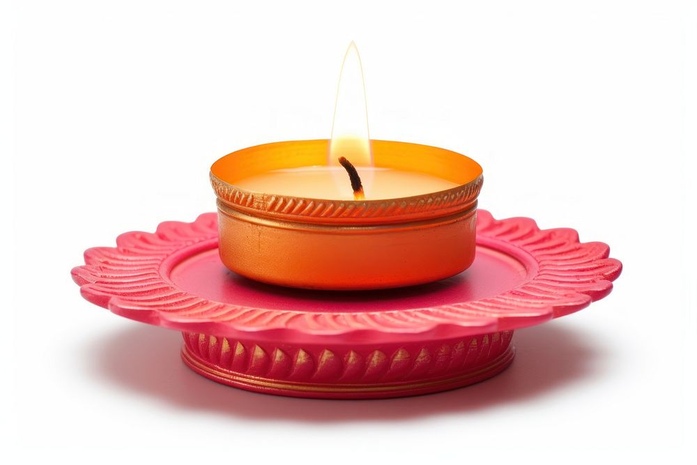 Diwali candle fire white background celebration. AI generated Image by rawpixel.