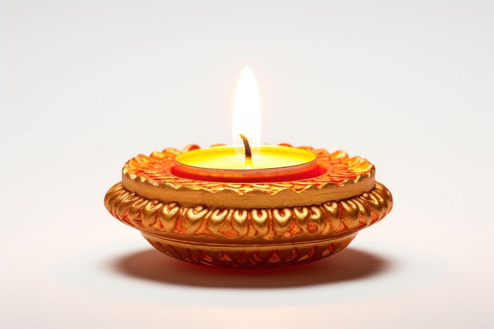 Diwali candle illuminated celebration decoration. 