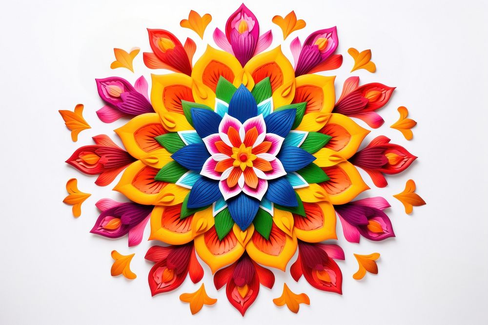Diwali rangoli pattern flower petal. AI generated Image by rawpixel.
