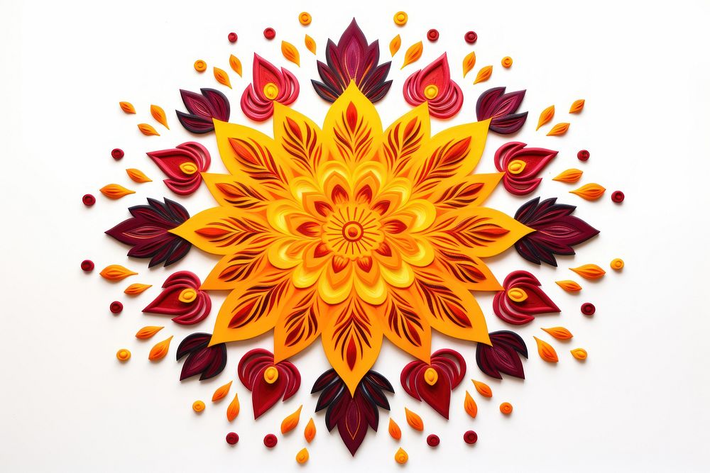 Diwali rangoli pattern petal plant. AI generated Image by rawpixel.