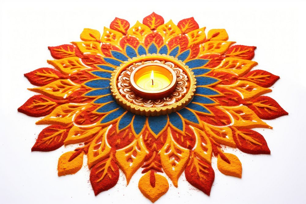 Diwali rangoli pattern art celebration. AI generated Image by rawpixel.