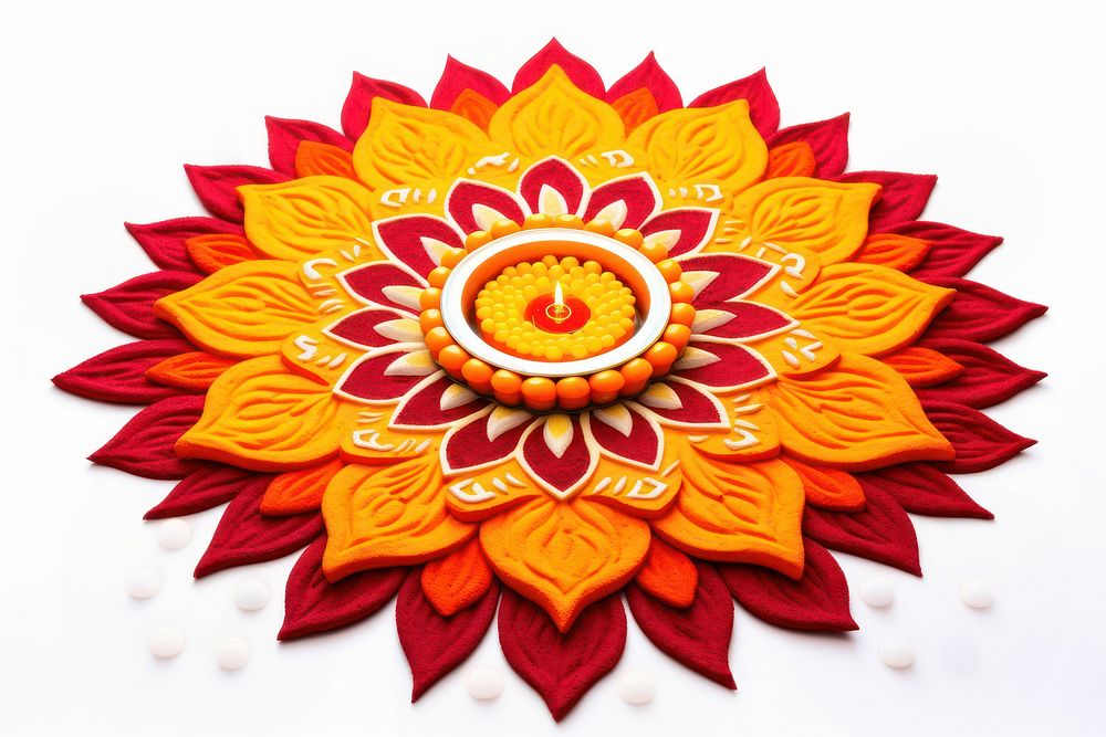 Diwali rangoli pattern flower art. AI generated Image by rawpixel.