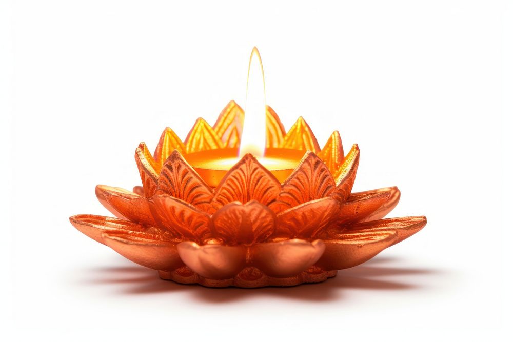 Diwali candle white background invertebrate. AI generated Image by rawpixel.