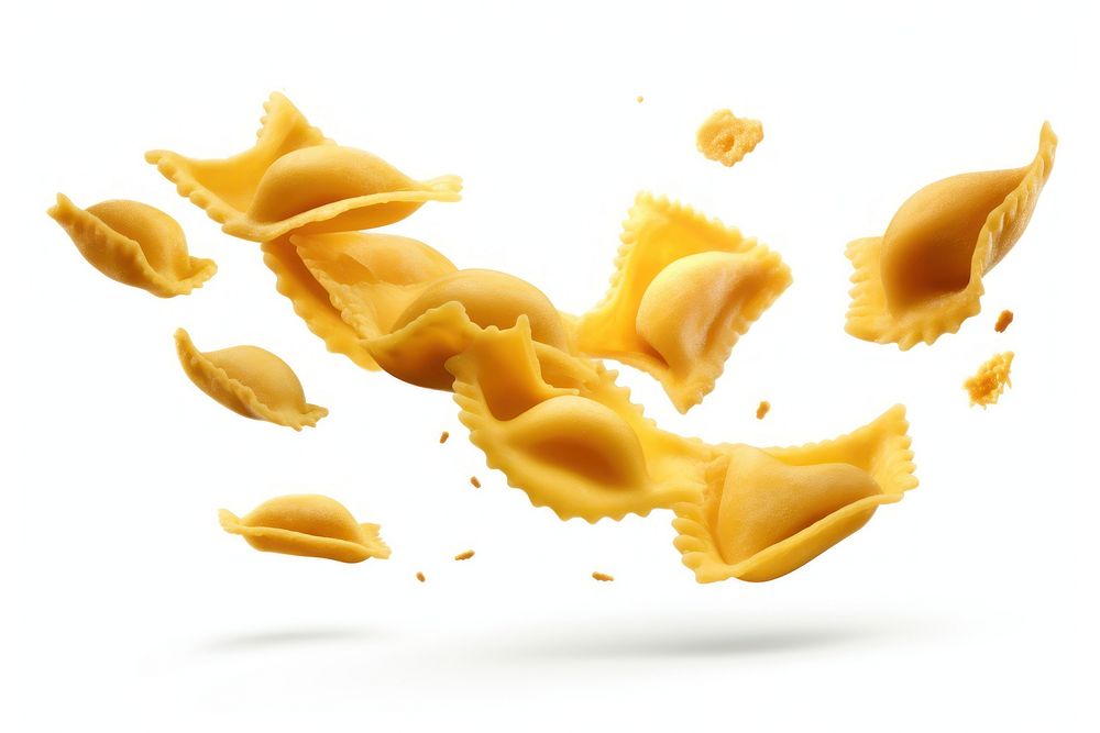 Ravioli pasta food white background tortellini. AI generated Image by rawpixel.