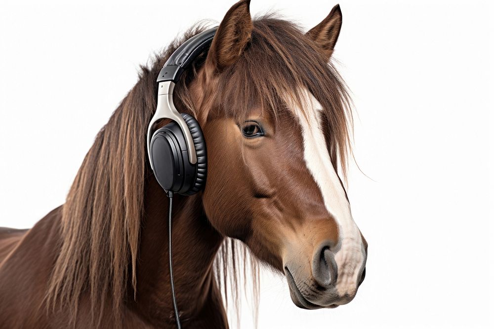 Headphones horse headset mammal. AI generated Image by rawpixel.