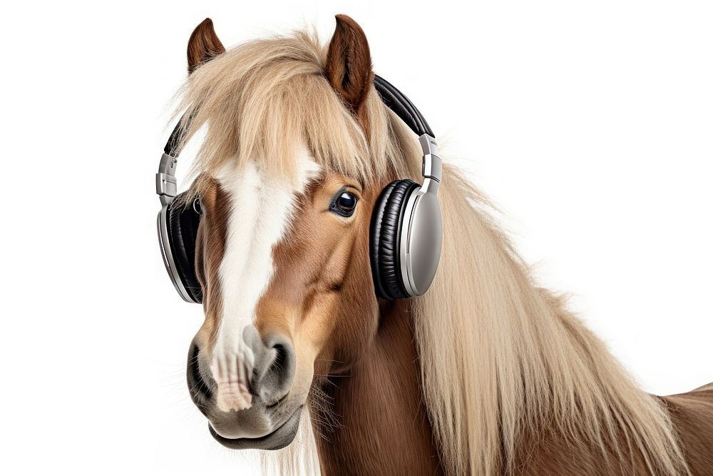 Horse headphones mammal animal. AI generated Image by rawpixel.