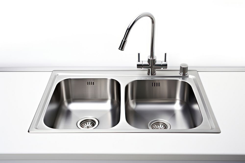 Kitchen sink tap white background countertop. AI generated Image by rawpixel.