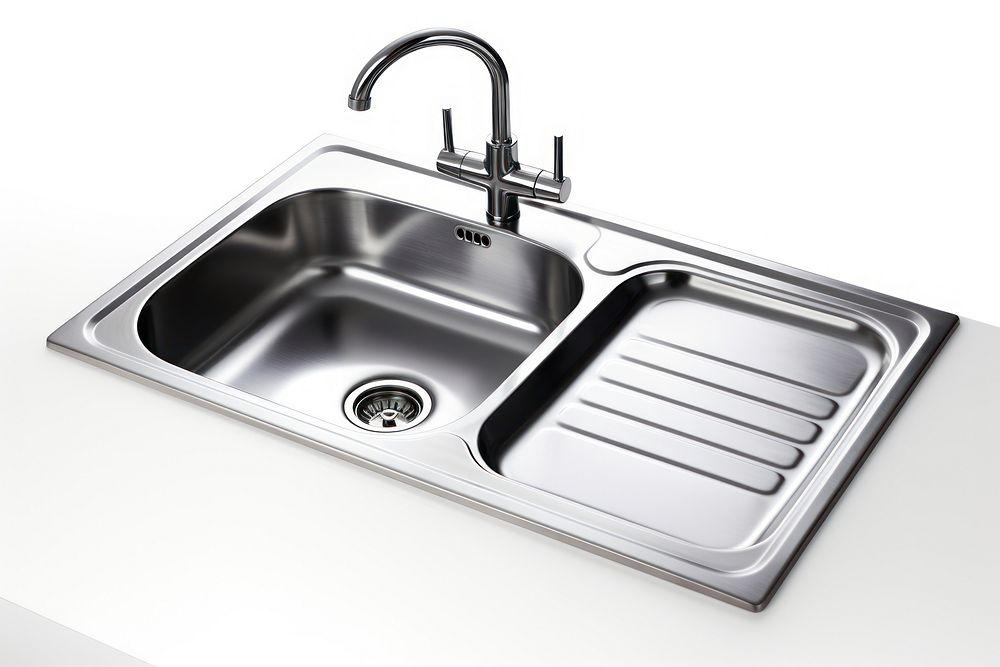 Kitchen sink white background countertop housework. AI generated Image by rawpixel.