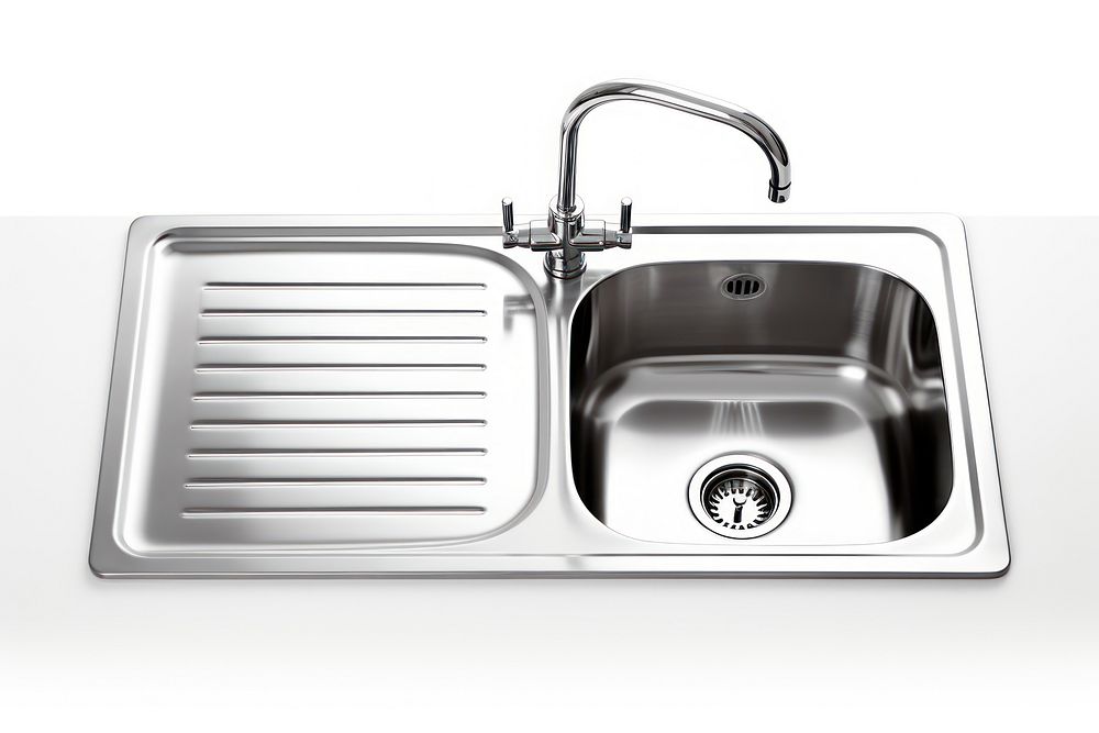 Kitchen sink tap white background housework. AI generated Image by rawpixel.