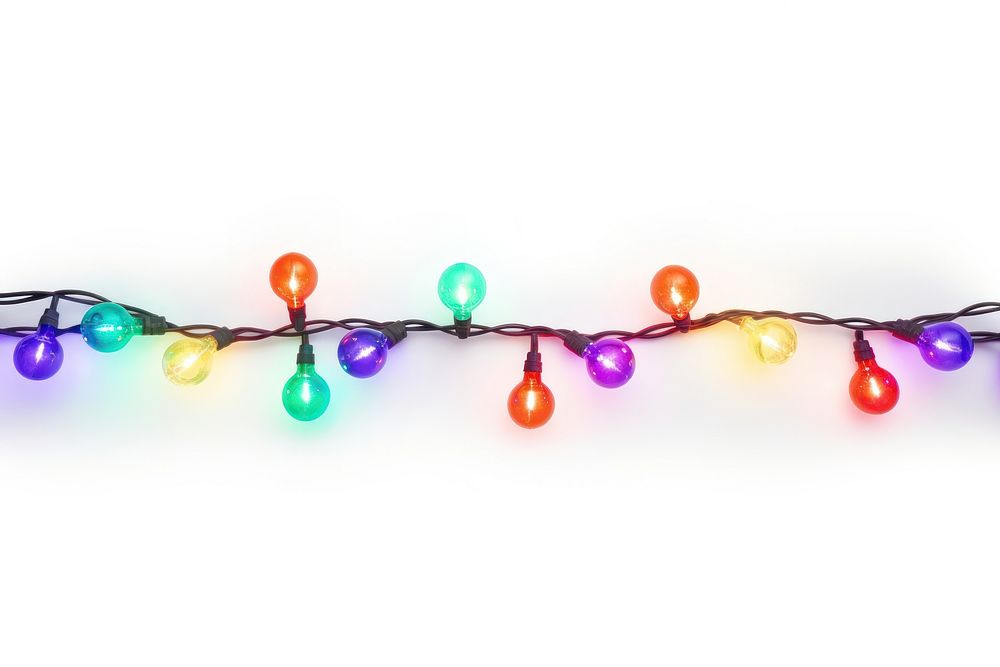 Christmas light string christmas lights white background illuminated. AI generated Image by rawpixel.