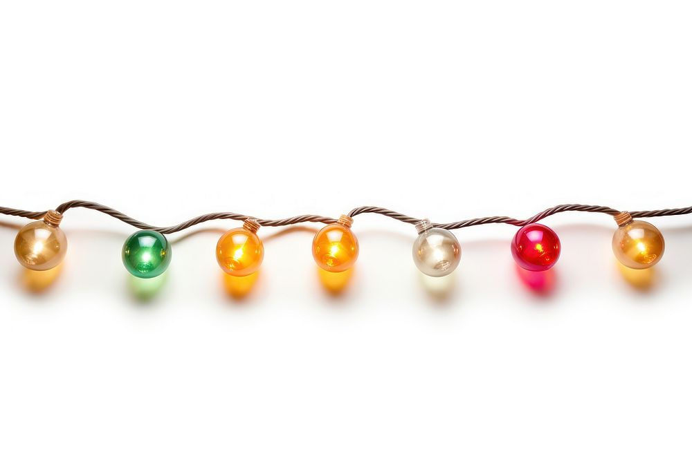Christmas light string jewelry white background illuminated. AI generated Image by rawpixel.