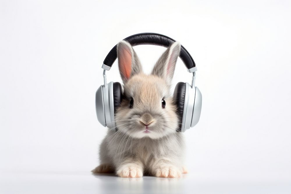 Headphones mammal rodent animal. AI generated Image by rawpixel.