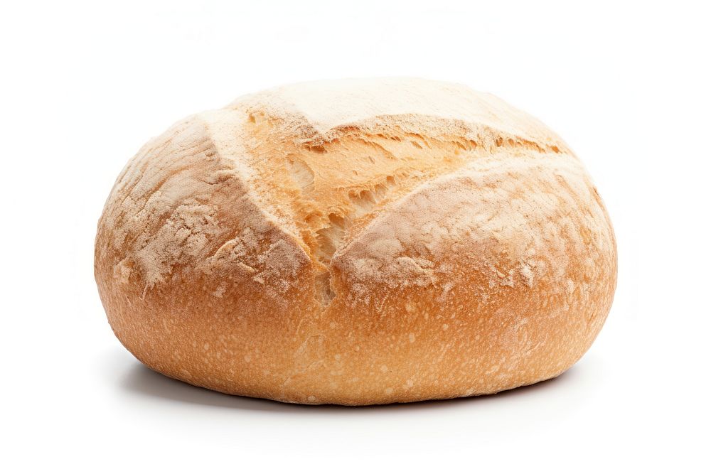 Round bread food bun white background. AI generated Image by rawpixel.