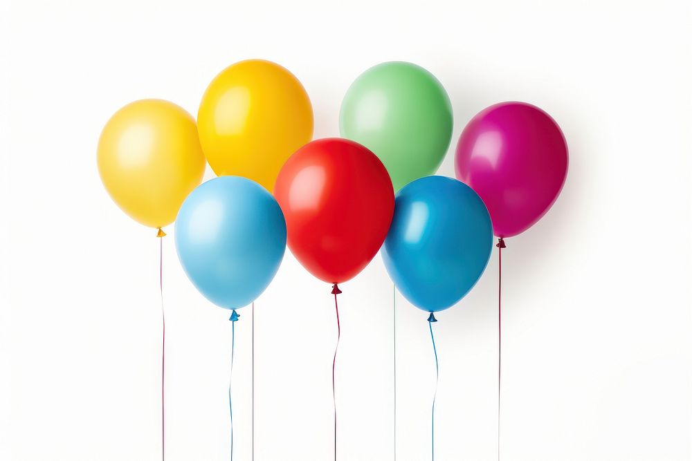 Serveral balloons white background anniversary celebration. AI generated Image by rawpixel.