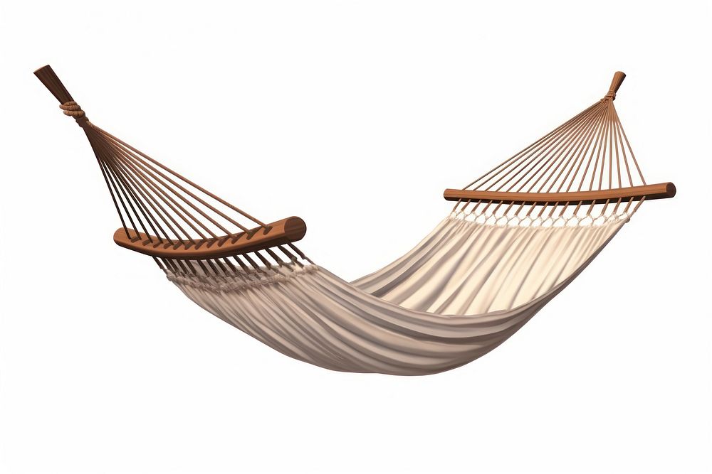 Rope hammock 3d cartoon furniture white background tranquility. AI generated Image by rawpixel.
