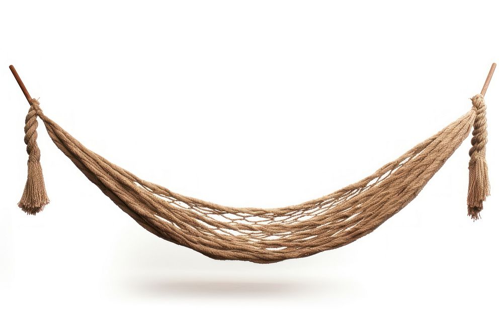 Rope hammock white background tranquility relaxation. AI generated Image by rawpixel.
