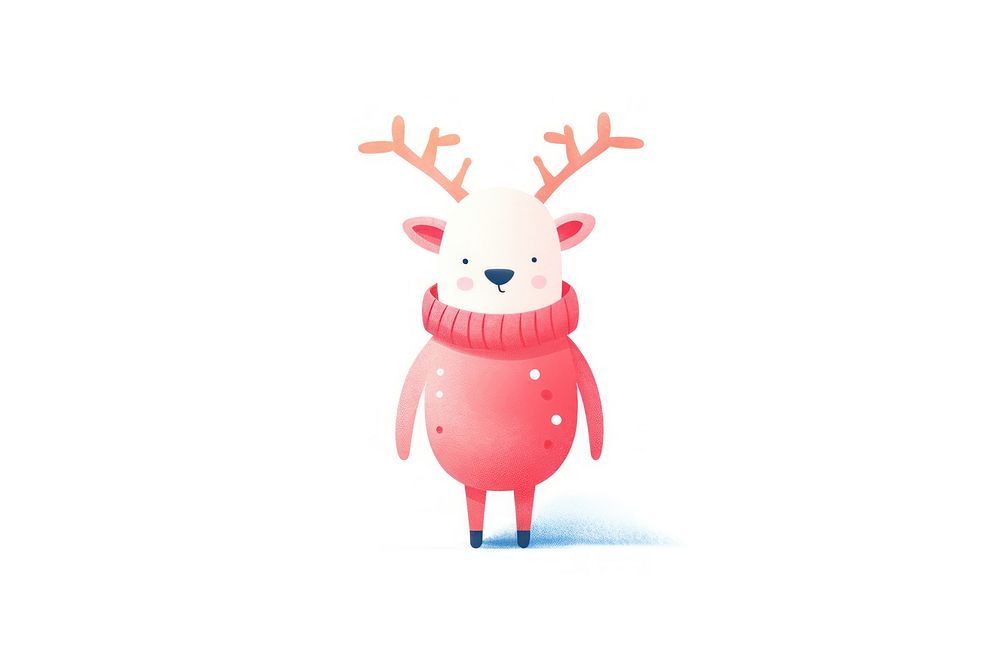 Reindeer winter white background representation. AI generated Image by rawpixel.