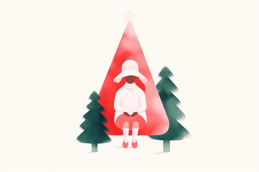 Women wearing Santa Claus outfit christmas tree red. AI generated Image by rawpixel.