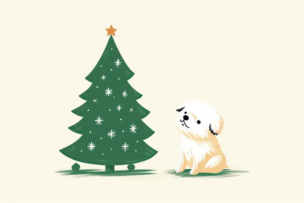 Dog christmas tree animal. AI generated Image by rawpixel.