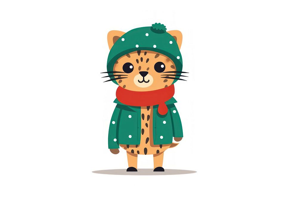 Winter cute white background anthropomorphic. AI generated Image by rawpixel.