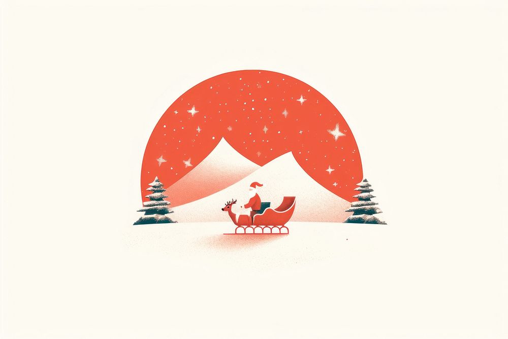 Santa Claus riding sleigh christmas nature snow. AI generated Image by rawpixel.