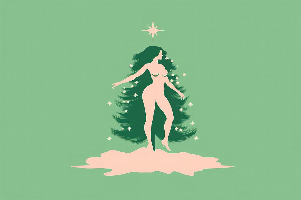 Mermaid christmas sketch adult. AI generated Image by rawpixel.