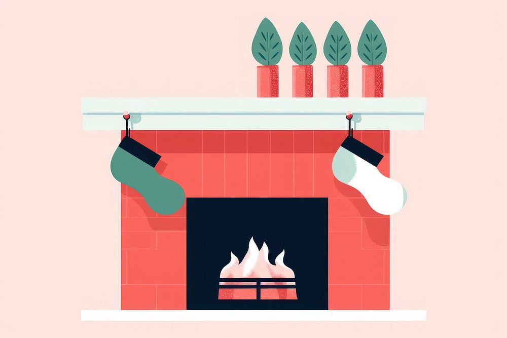 Fireplace hearth celebration decoration. AI generated Image by rawpixel.