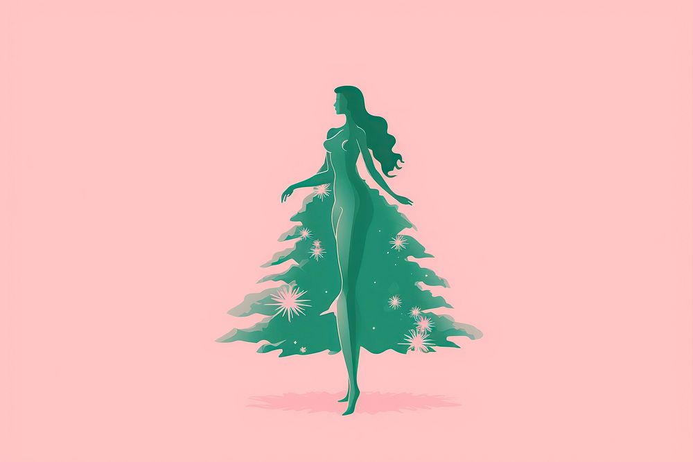 Mermaid christmas drawing sketch. AI generated Image by rawpixel.