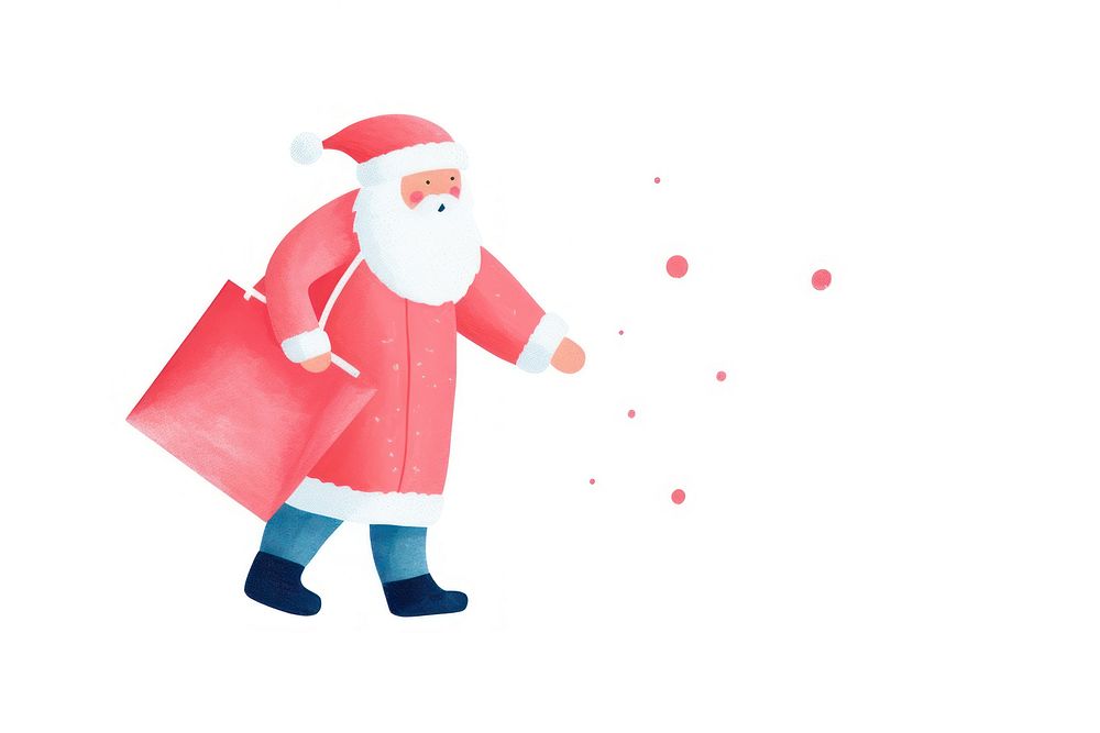 Santa Claus carring a sack winter white background santa claus. AI generated Image by rawpixel.