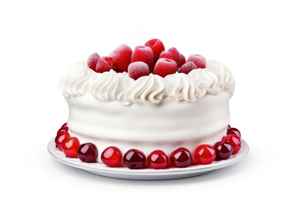 Simple birthday cake dessert fruit cream. AI generated Image by rawpixel.