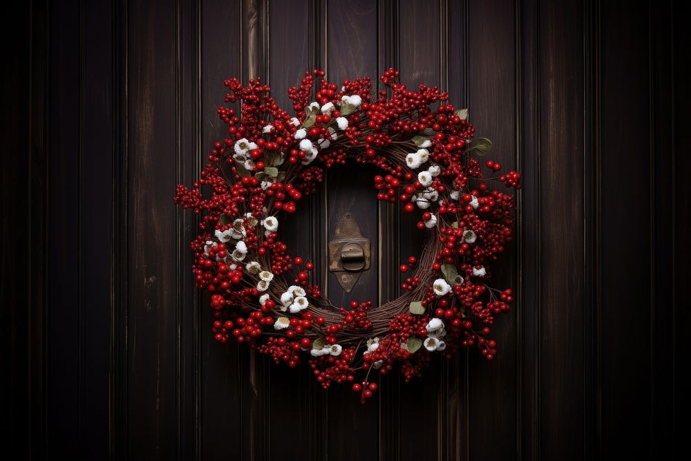 Christmas wreath door celebration. AI generated Image by rawpixel.