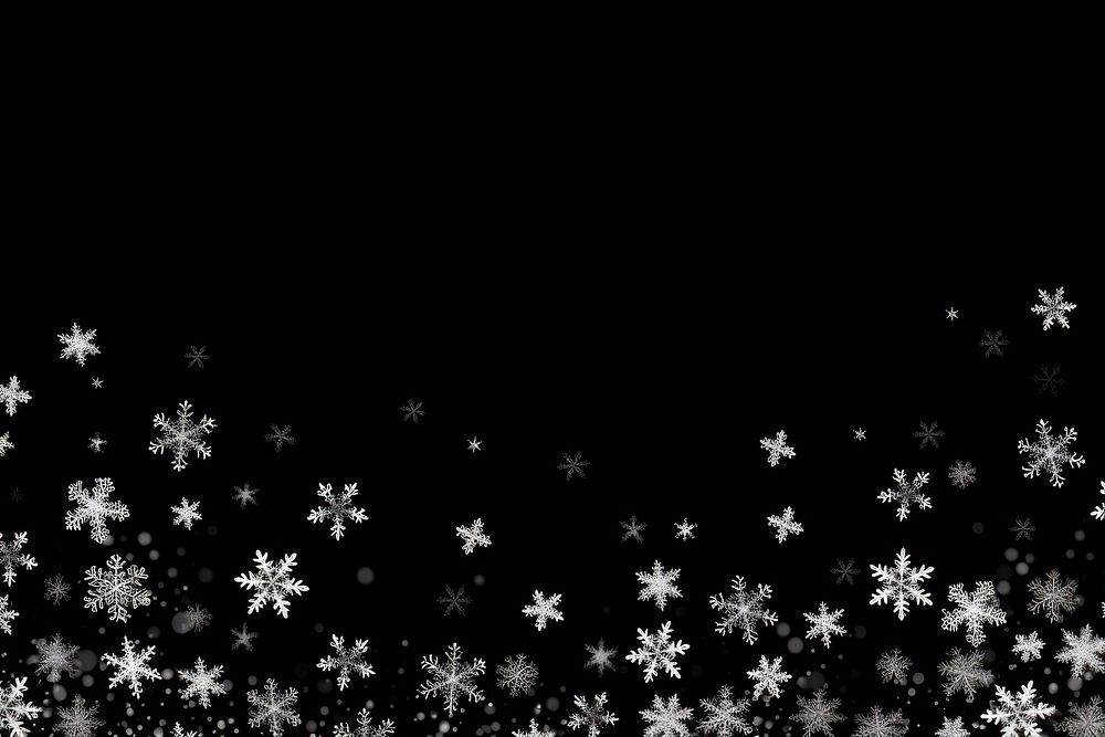 Snowflakes border backgrounds black night. AI generated Image by rawpixel.