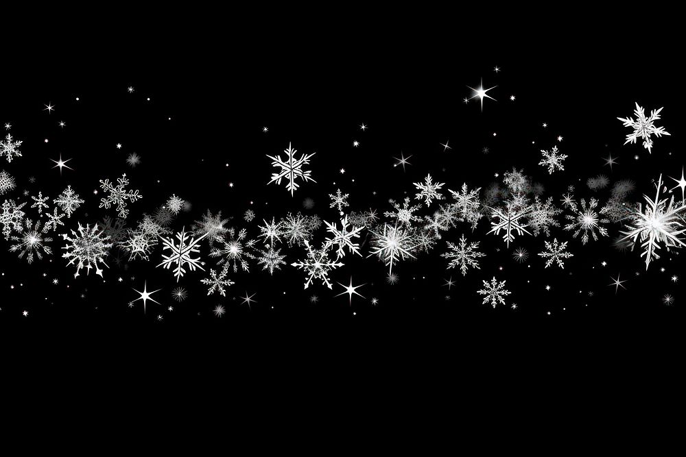 Snowflakes border backgrounds night black. AI generated Image by rawpixel.