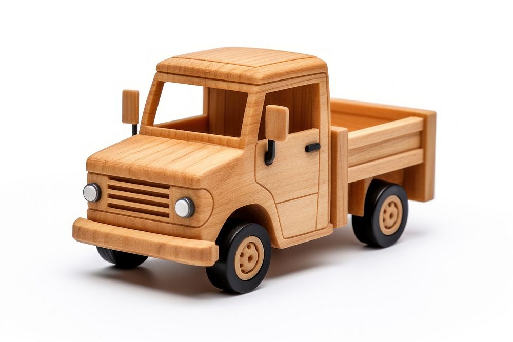 Mini truck car vehicle wood toy. AI generated Image by rawpixel.