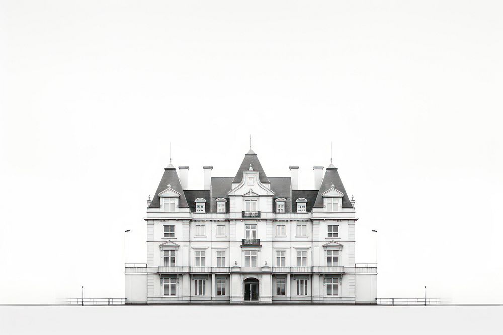 UK building architecture house monochrome. AI generated Image by rawpixel.