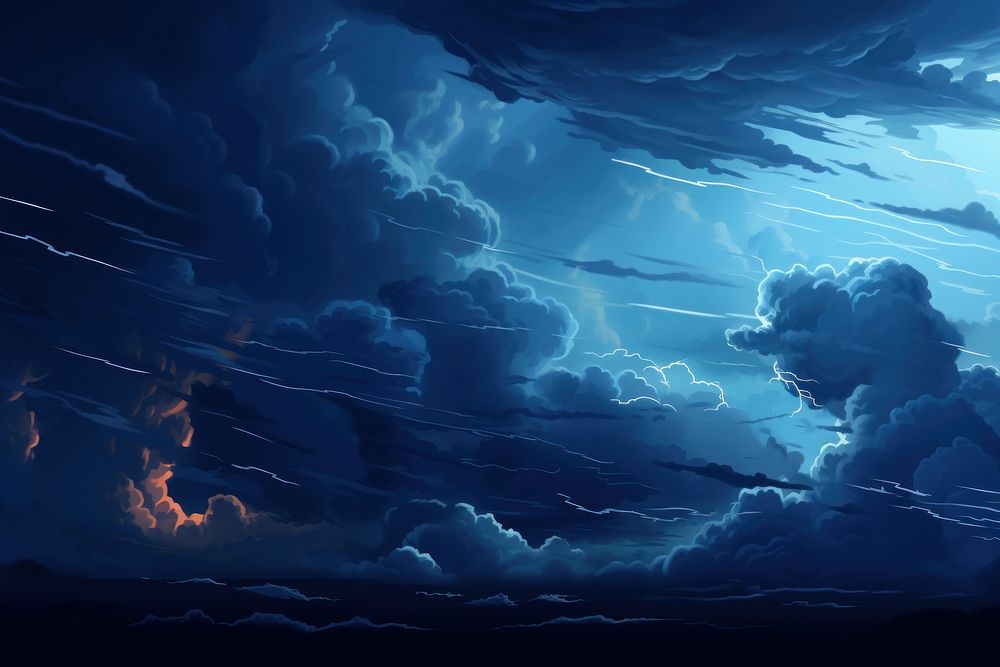 Sky thunderstorm lightning outdoors. AI generated Image by rawpixel.